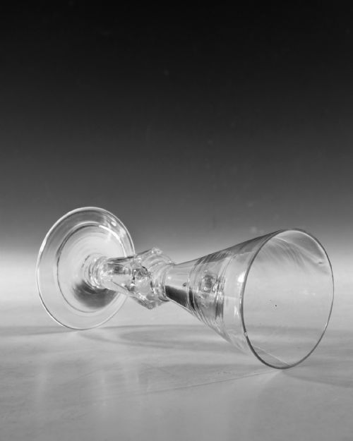 ANTIQUE GLASS WINE GLASS PEDESTAL STEM ENGLISH C1725 - ADDITIONAL PHOTO 4
