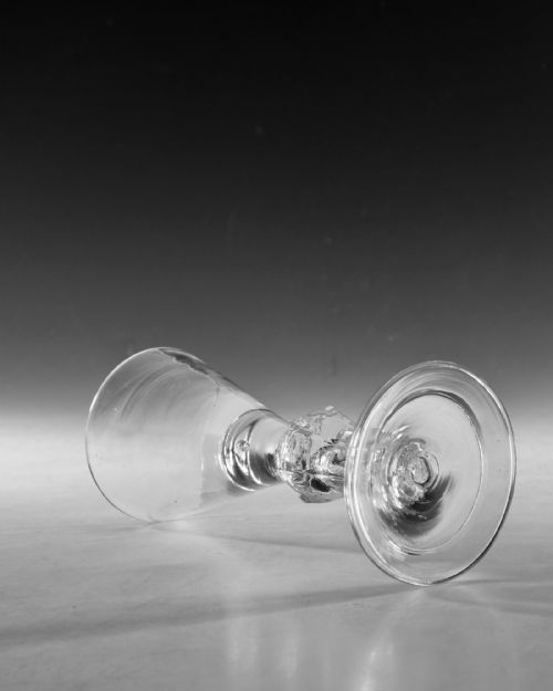 ANTIQUE GLASS WINE GLASS PEDESTAL STEM ENGLISH C1725 - ADDITIONAL PHOTO 5