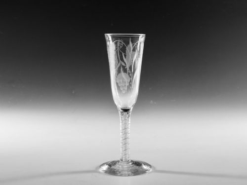 antique glass opaque twist ale glass english c1765 - CATEGORY: ANTIQUE GLASS - DATED 18TH CENTURY