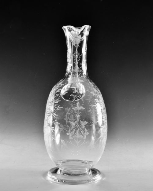 ANTIQUE GLASS CLARET JUG MAGNUM ENGLISH C1870 - ADDITIONAL PHOTO 2