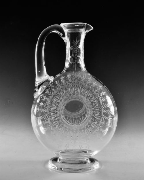 ANTIQUE GLASS CLARET JUG MAGNUM ENGLISH C1870 - ADDITIONAL PHOTO 3