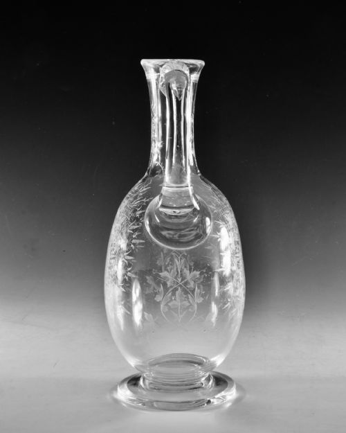 ANTIQUE GLASS CLARET JUG MAGNUM ENGLISH C1870 - ADDITIONAL PHOTO 4