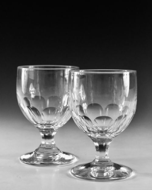 ANTIQUE GLASS RUMMERS PAIR ENGLISH C1900 - ADDITIONAL PHOTO 3