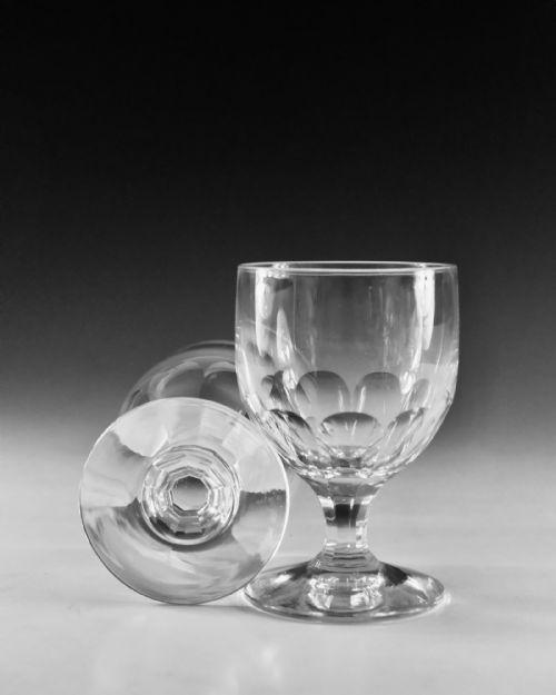ANTIQUE GLASS RUMMERS PAIR ENGLISH C1900 - ADDITIONAL PHOTO 6