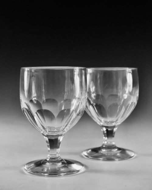 ANTIQUE GLASS RUMMERS PAIR ENGLISH C1900 - ADDITIONAL PHOTO 2