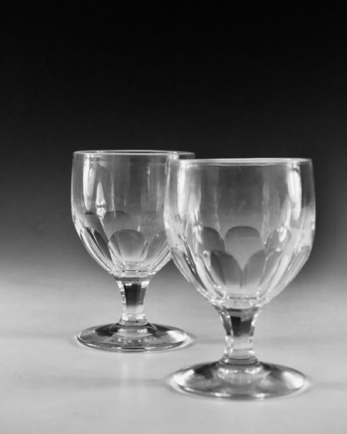 ANTIQUE GLASS RUMMERS PAIR ENGLISH C1900 - ADDITIONAL PHOTO 3