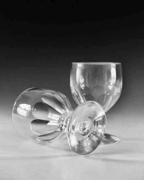 ANTIQUE GLASS RUMMERS PAIR ENGLISH C1900 - ADDITIONAL PHOTO 4
