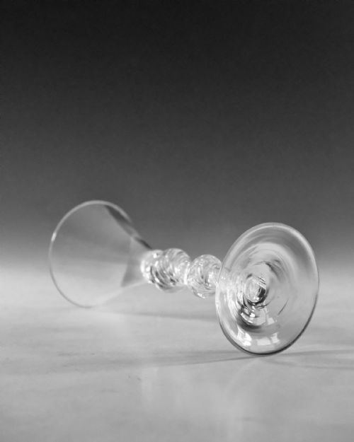 ANTIQUE GLASS AIR TWIST WINE GLASS ENGLISH C1755 - ADDITIONAL PHOTO 2