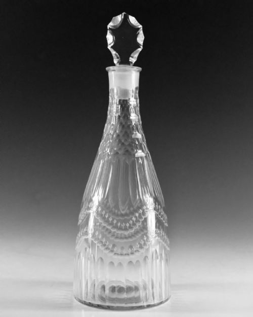 ANTIQUE GLASS DECANTER TAPER ENGLISH C1780 - ADDITIONAL PHOTO 1