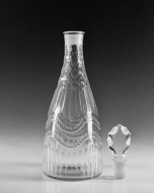 ANTIQUE GLASS DECANTER TAPER ENGLISH C1780 - ADDITIONAL PHOTO 3