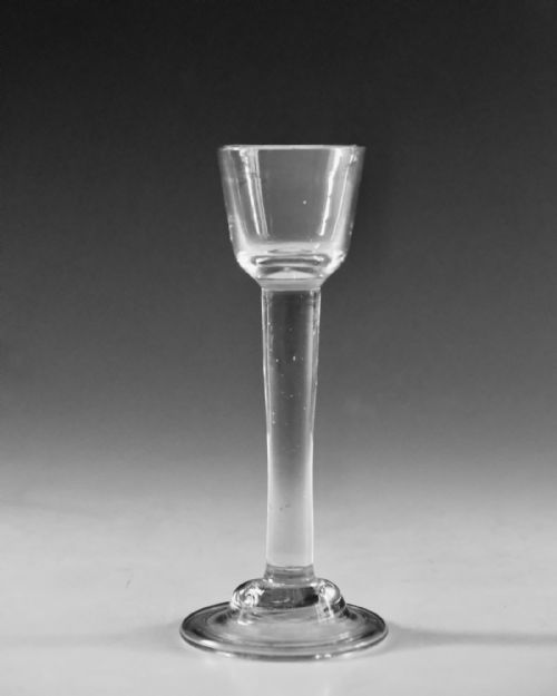 ANTIQUE GLASS CORDIAL GLASS IRISH C1740 - ADDITIONAL PHOTO 2