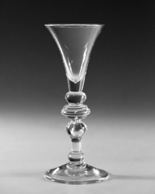 ANTIQUE GLASS BALUSTER WINE GLASS ENGLISH C172530 - ADDITIONAL PHOTO 1