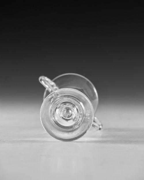 ANTIQUE GLASS JELLY GLASS DOUBLE HANDLE ENGLISH C1750 - ADDITIONAL PHOTO 6