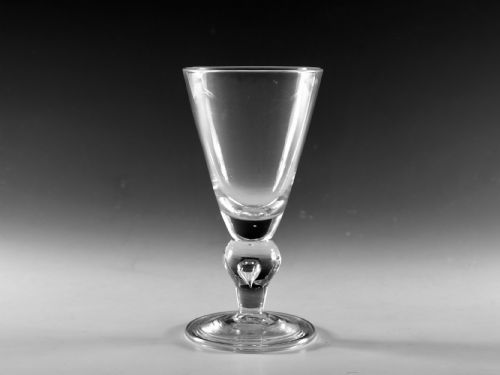 antique glass baluster wine glass english c1710 - CATEGORY: ANTIQUE GLASS - DATED 18TH CENTURY