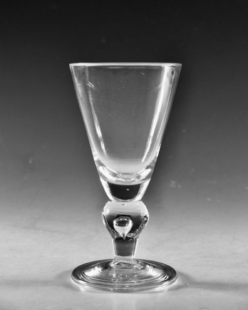 ANTIQUE GLASS BALUSTER WINE GLASS ENGLISH C1710 - ADDITIONAL PHOTO 1