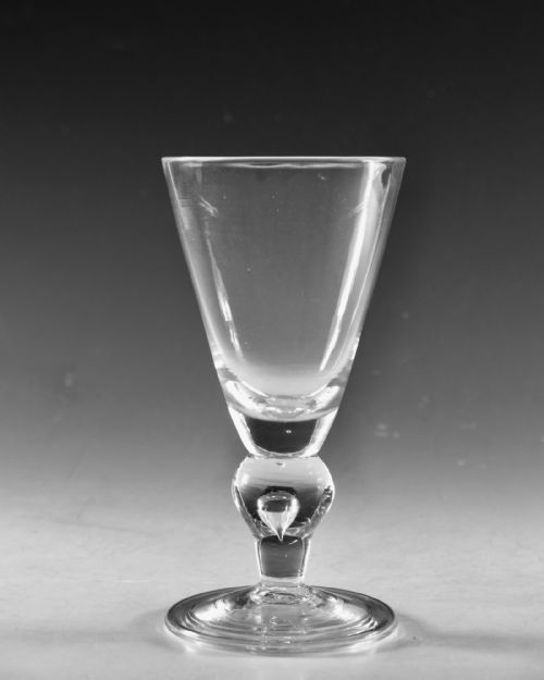 ANTIQUE GLASS BALUSTER WINE GLASS ENGLISH C1710 - ADDITIONAL PHOTO 5