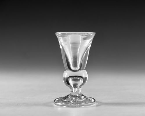 antique glass baluster deceptive dram glass english c1710 - CATEGORY: ANTIQUE GLASS - DATED 18TH CENTURY