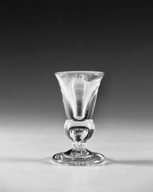 ANTIQUE GLASS BALUSTER DECEPTIVE DRAM GLASS ENGLISH C1710 - ADDITIONAL PHOTO 1