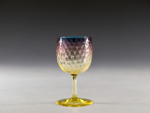 antique glass alexandrite wine glass webb 1900 - CATEGORY: ANTIQUE GLASS - DATED 1900