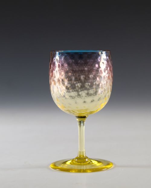 ANTIQUE GLASS ALEXANDRITE WINE GLASS WEBB 1900 - ADDITIONAL PHOTO 1