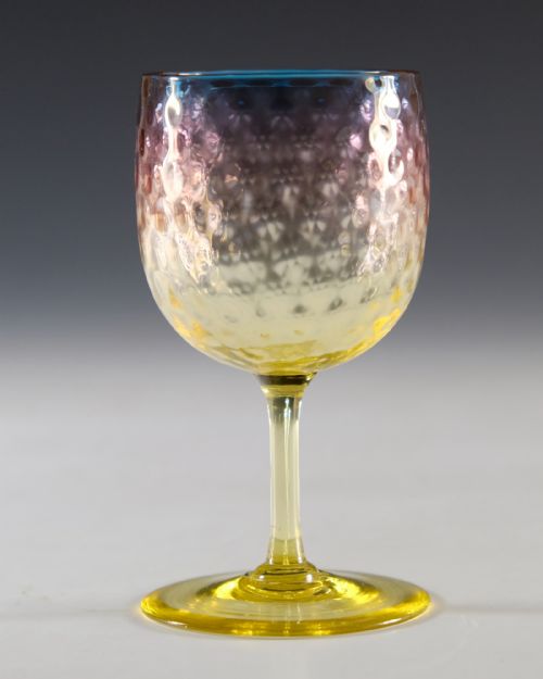 ANTIQUE GLASS ALEXANDRITE WINE GLASS WEBB 1900 - ADDITIONAL PHOTO 2