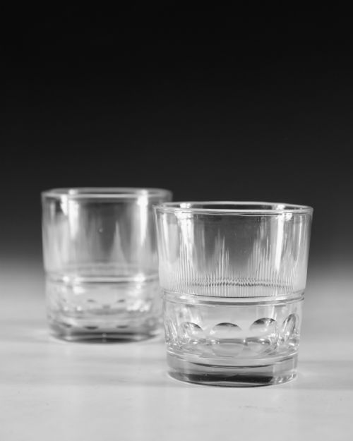 ANTIQUE GLASS TUMBLERS PAIR ENGLISH C183040 - ADDITIONAL PHOTO 3