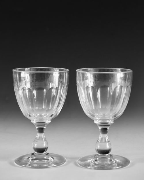 ANTIQUE GLASS TWELVE WINE GLASSES ENGLISH C1890 - ADDITIONAL PHOTO 4
