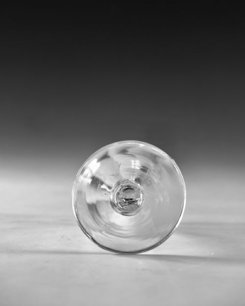 ANTIQUE GLASS FACET WINE GLASS ENGLISH C1780 - ADDITIONAL PHOTO 7
