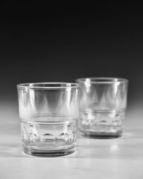 ANTIQUE GLASS TUMBLERS PAIR ENGLISH C183040ANTIQUE GLASS TUMBLERS PAIR ENGLISH C183040 - ADDITIONAL PHOTO 2