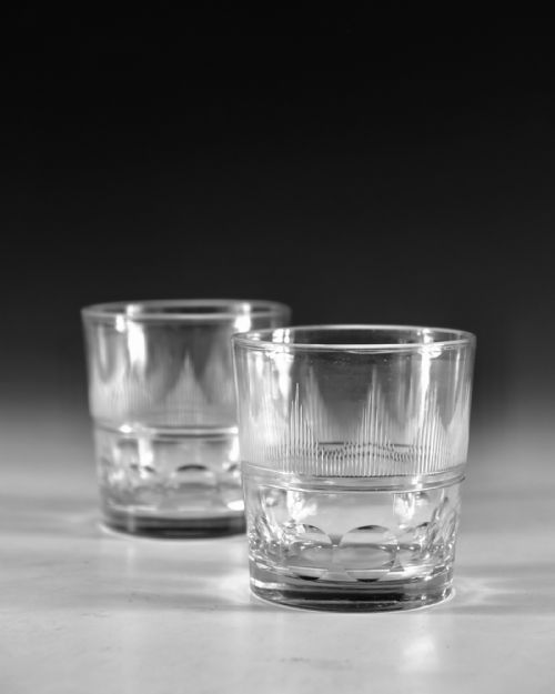 ANTIQUE GLASS TUMBLERS PAIR ENGLISH C183040ANTIQUE GLASS TUMBLERS PAIR ENGLISH C183040 - ADDITIONAL PHOTO 3