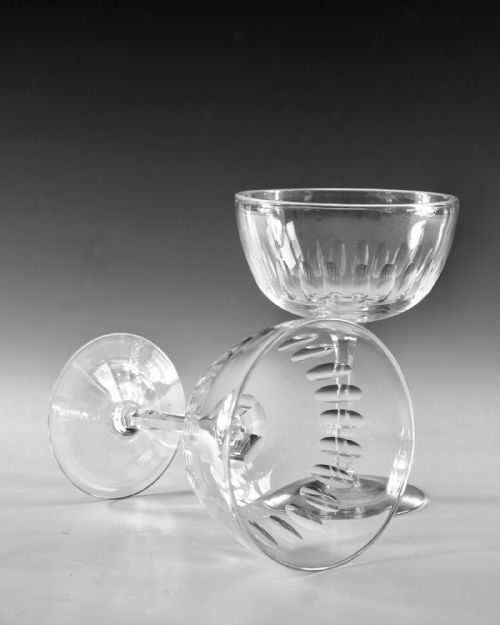 ANTIQUE GLASS SIX CHAMPAGNE GLASS ENGLISH C1890 - ADDITIONAL PHOTO 4