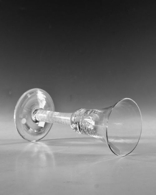 ANTIQUE GLASS OPAQUE TWIST WINE GLASS C1770 - ADDITIONAL PHOTO 3