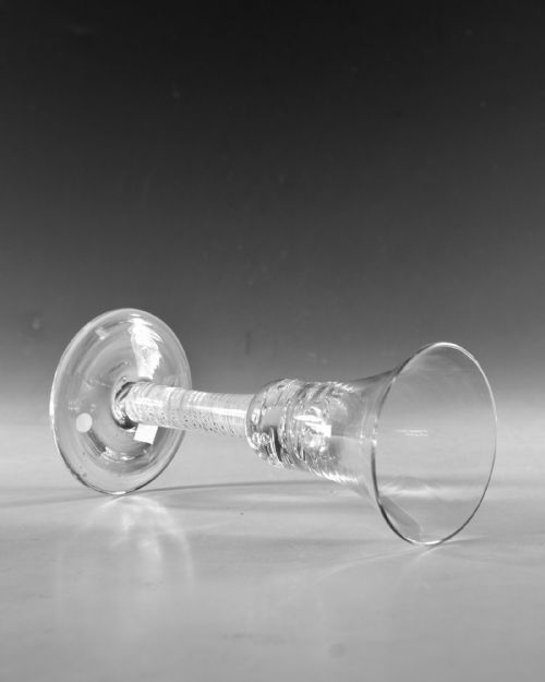 ANTIQUE GLASS OPAQUE TWIST WINE GLASS C1770 - ADDITIONAL PHOTO 4
