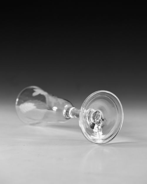 ANTIQUE GLASS ALE GLASS PLAIN STEM ENGLISH C1750 - ADDITIONAL PHOTO 4