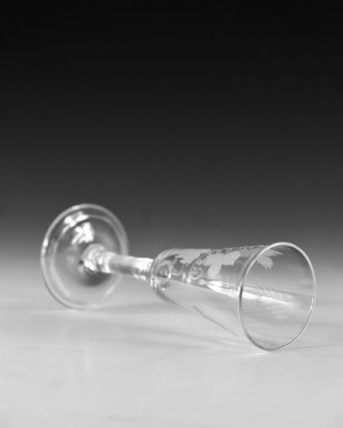ANTIQUE GLASS ALE GLASS PLAIN STEM ENGLISH C1750 - ADDITIONAL PHOTO 5