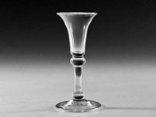antique glass balustroid gin glass english c1750 - CATEGORY: ANTIQUE GLASS - DATED 18TH CENTURY