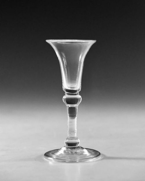 ANTIQUE GLASS BALUSTROID GIN GLASS ENGLISH C1750 - ADDITIONAL PHOTO 1