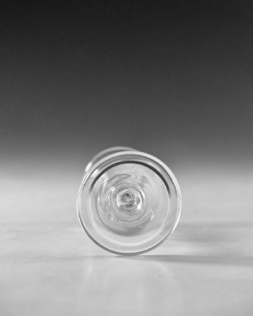 ANTIQUE GLASS BALUSTROID GIN GLASS ENGLISH C1750 - ADDITIONAL PHOTO 5
