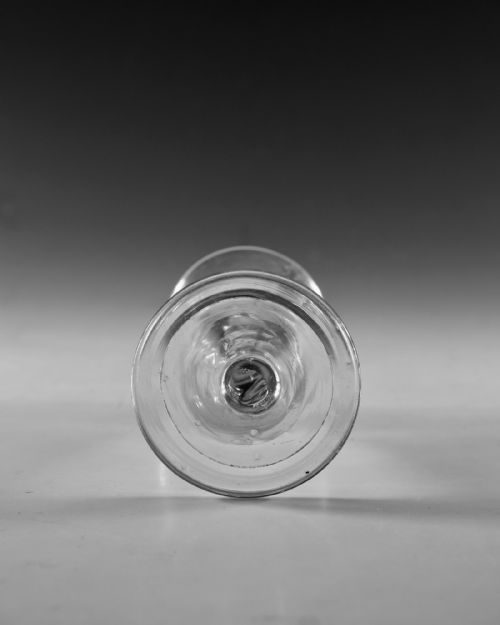 ANTIQUE GLASS PLAIN STEM WINE GLASS ENGLISH C1750 - ADDITIONAL PHOTO 4