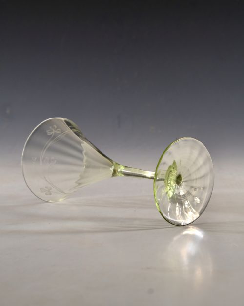 ANTIQUE GLASS WINE GLASS BY DESIGNED BY HARRY POWELL C18 - ADDITIONAL PHOTO 3