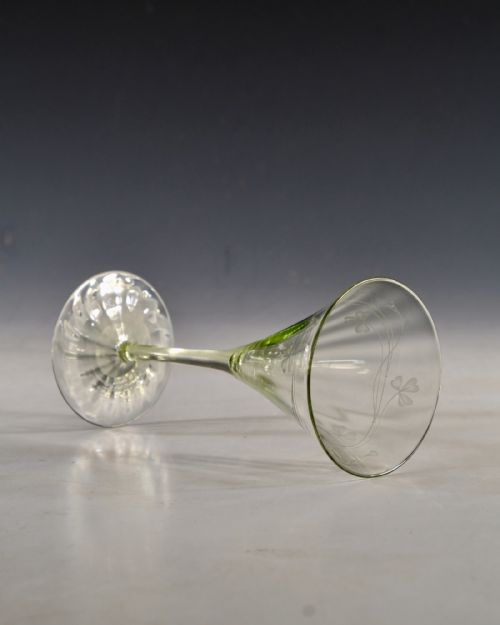 ANTIQUE GLASS WINE GLASS BY DESIGNED BY HARRY POWELL C18 - ADDITIONAL PHOTO 4