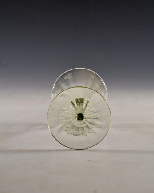 ANTIQUE GLASS WINE GLASS BY DESIGNED BY HARRY POWELL C18 - ADDITIONAL PHOTO 5