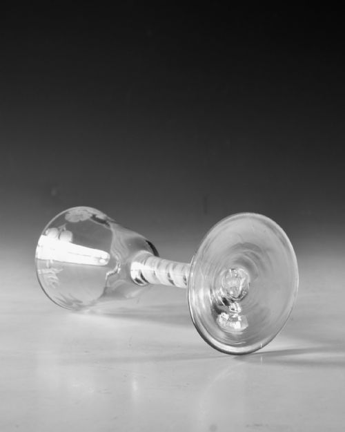 ANTIQUE GLASS OPAQUE TWIST WINE GLASS ENGLISH C1765 - ADDITIONAL PHOTO 5