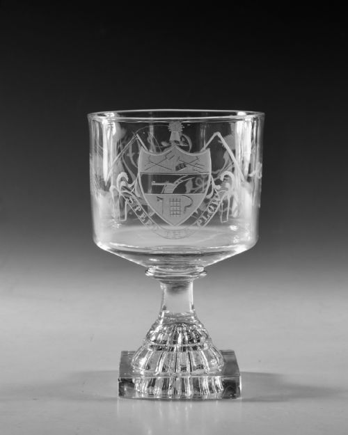 ANTIQUE GLASS RUMMERS ENGRAVED GOD SPEED THE PLOW ENGLISH C1800 - ADDITIONAL PHOTO 1