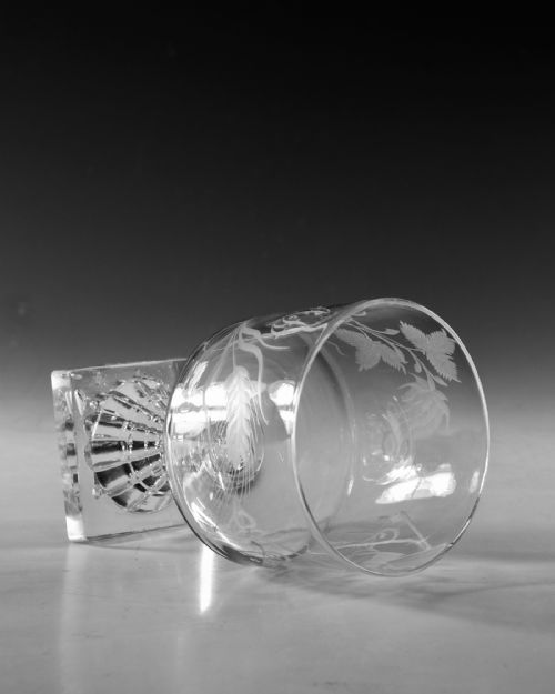 ANTIQUE GLASS RUMMERS ENGRAVED GOD SPEED THE PLOW ENGLISH C1800 - ADDITIONAL PHOTO 4