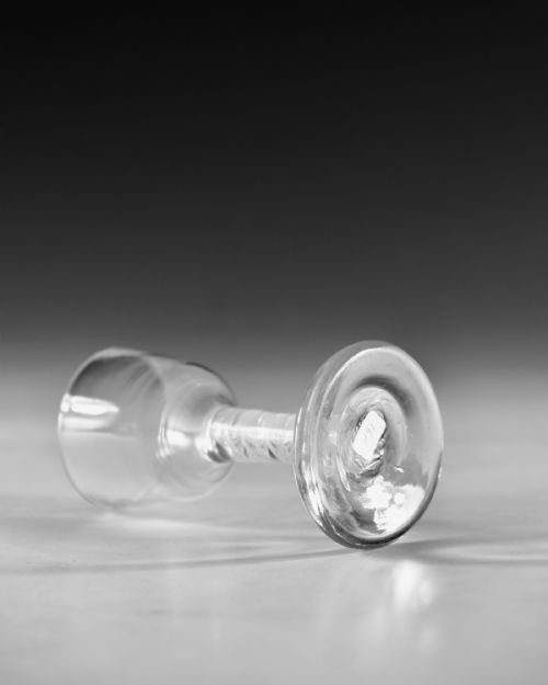 ANTIQUE GLASS OPAQUE TWIST DRAM GLASS ENGLISH C1765 - ADDITIONAL PHOTO 2