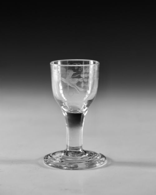 ANTIQUE GLASS DRAM GLASS ENGLISH C1760 - ADDITIONAL PHOTO 2