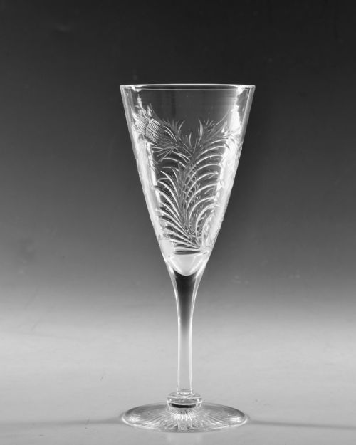ANTIQUE GLASS INTAGLIO CUT FLUTE STEVENS WILLIAMS C1900 - ADDITIONAL PHOTO 1