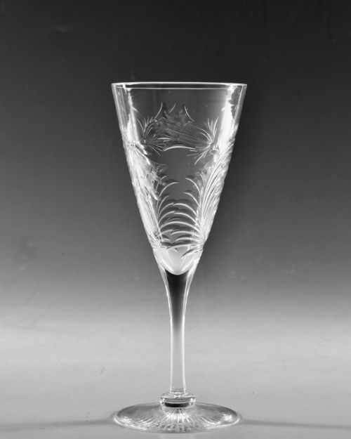 ANTIQUE GLASS INTAGLIO CUT FLUTE STEVENS WILLIAMS C1900 - ADDITIONAL PHOTO 2