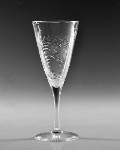 ANTIQUE GLASS INTAGLIO CUT FLUTE STEVENS WILLIAMS C1900 - ADDITIONAL PHOTO 3